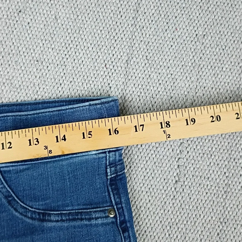 Spanx Flare Jeans Womens Large 32X28 Blue Wash Vintage Indigo Pull On Stretch - Picture 7 of 12